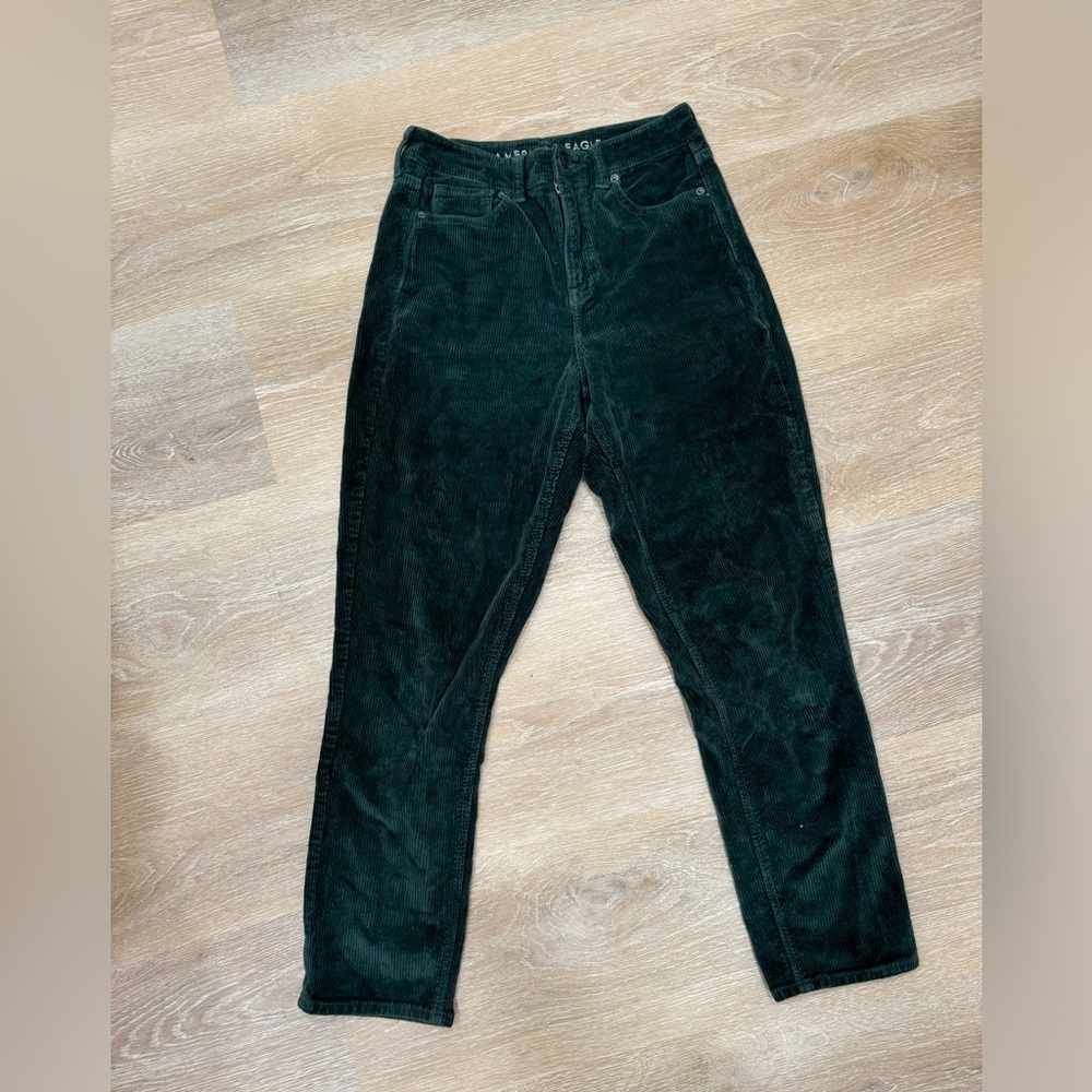 American Eagle Forest Green Corduroy Stretch Pants
